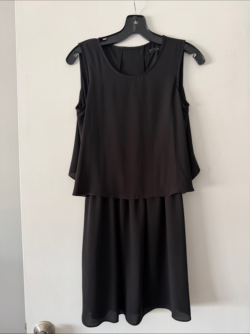 Black Cocktail BCBGMAXAZRIA Izabella Tiered Dress Sleeveless Cutout Mini NWT XXS